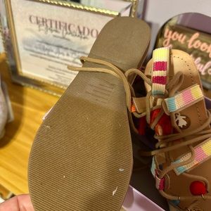 Steve Madden Girl Women’sSz 7.5 Embellished Toe Ring Loop Gladiator Strap Sandal